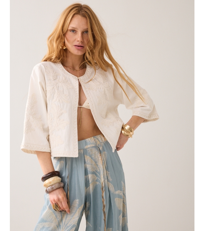 Summum Woman Jacket Embroidery 122 Ivory