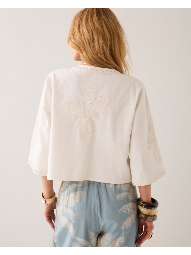 Summum Woman Jacket Embroidery 122 Ivory