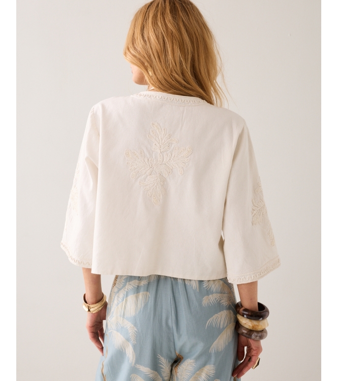 Summum Woman Jacket Embroidery 122 Ivory