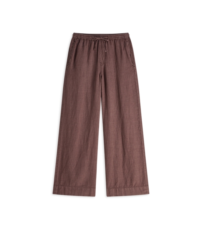 Summum Woman Wideleg pant Light linen lyocell 334 Deep fig