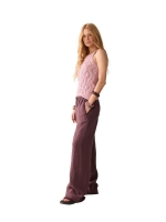 Summum Woman Wideleg pant Light linen lyocell 334 Deep fig