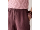 Summum Woman Wideleg pant Light linen lyocell 334 Deep fig