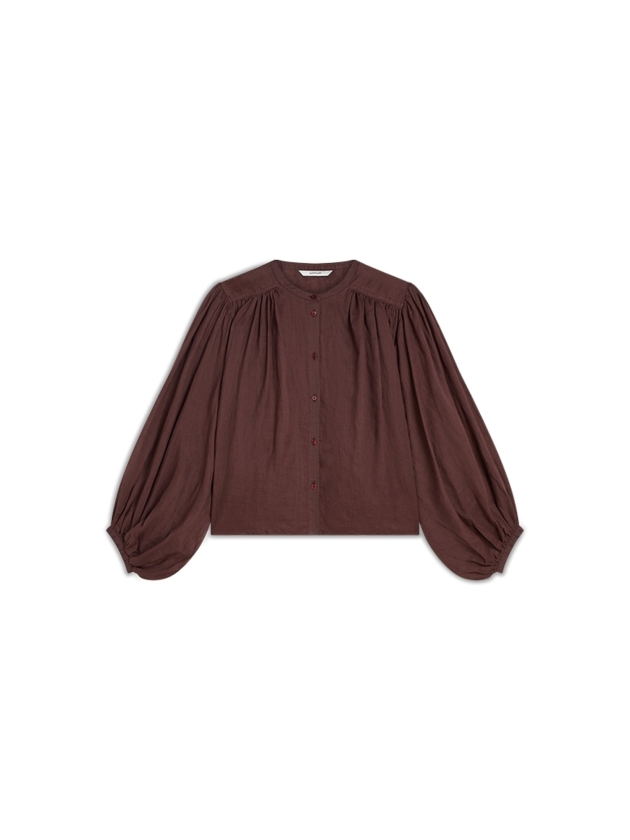 Summum Woman Blouse Ramie 334 Deep fig