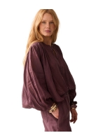 Summum Woman Blouse Ramie 334 Deep fig