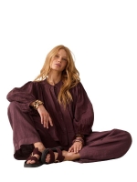 Summum Woman Blouse Ramie 334 Deep fig