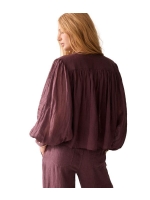 Summum Woman Blouse Ramie 334 Deep fig