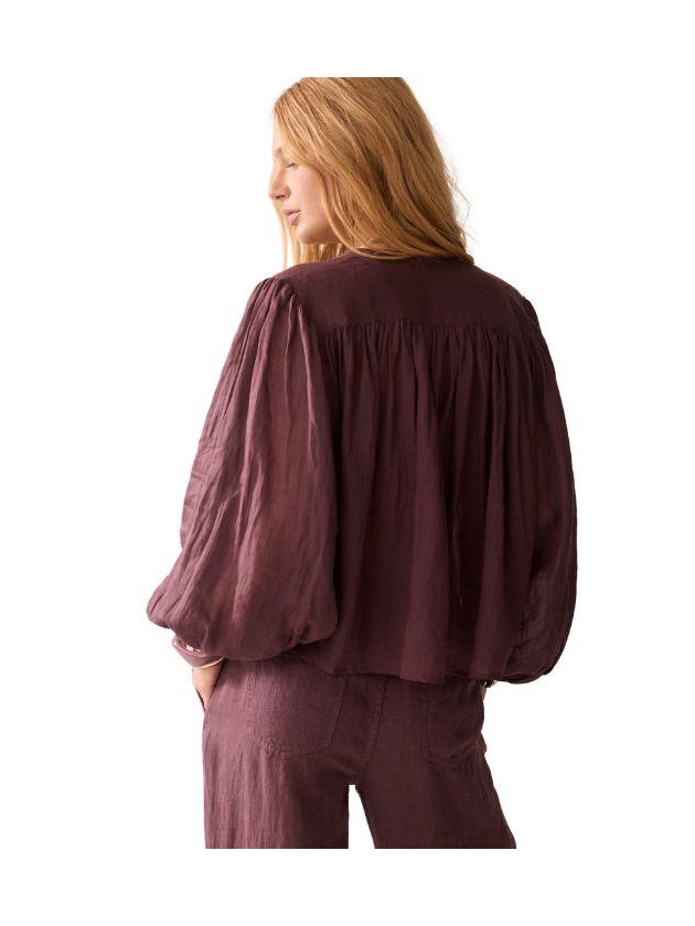 Summum Woman Blouse Ramie 334 Deep fig