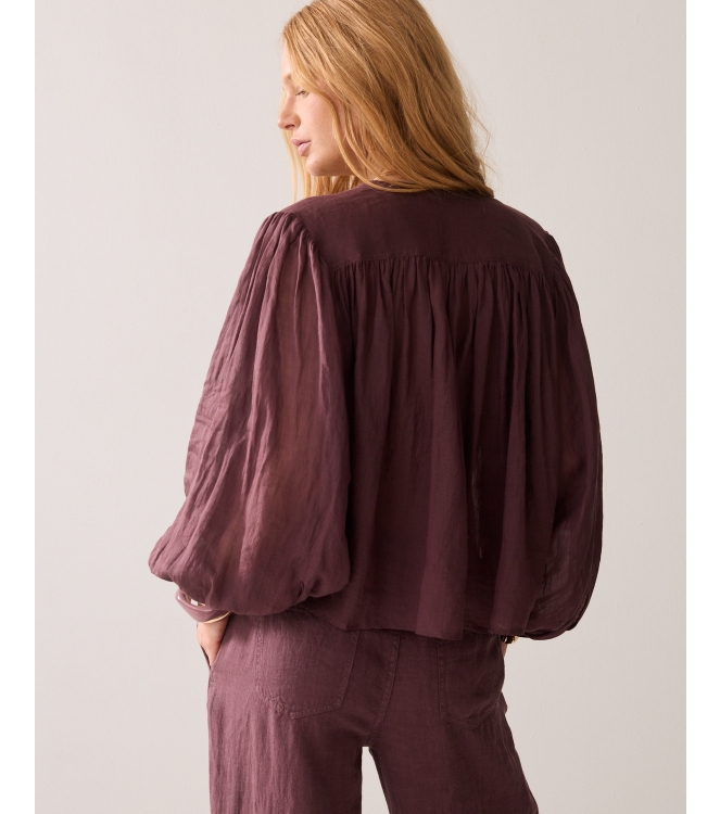 Summum Woman Blouse Ramie 334 Deep fig