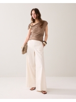 Summum Woman Trousers long Cotton stretch 115 Off White