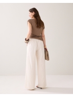 Summum Woman Trousers long Cotton stretch 115 Off White