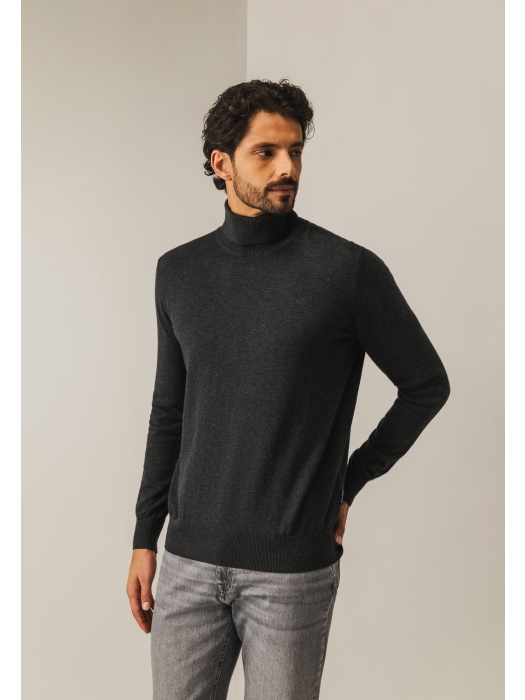 State of Art Pullover Col Plain 9800 Donkerantraciet