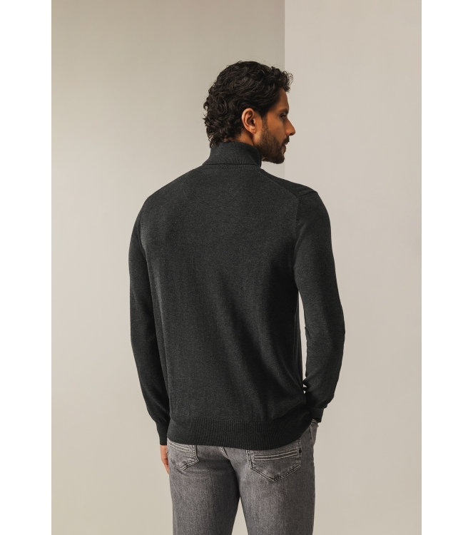State of Art Pullover Col Plain 9800 Donkerantraciet