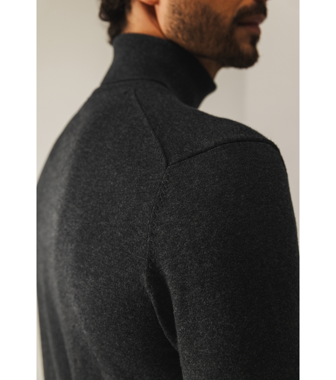 State of Art Pullover Col Plain 9800 Donkerantraciet