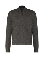 State of Art Cardigan Plain - Zip 9895 Donkerantraciet