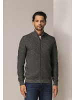 State of Art Cardigan Plain - Zip 9895 Donkerantraciet