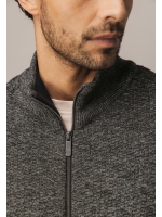 State of Art Cardigan Plain - Zip 9895 Donkerantraciet