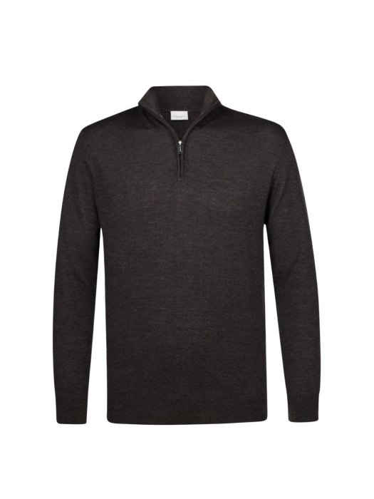 Profuomo PULLOVER HALF ZIP DARK BROWN H2Darkbrown