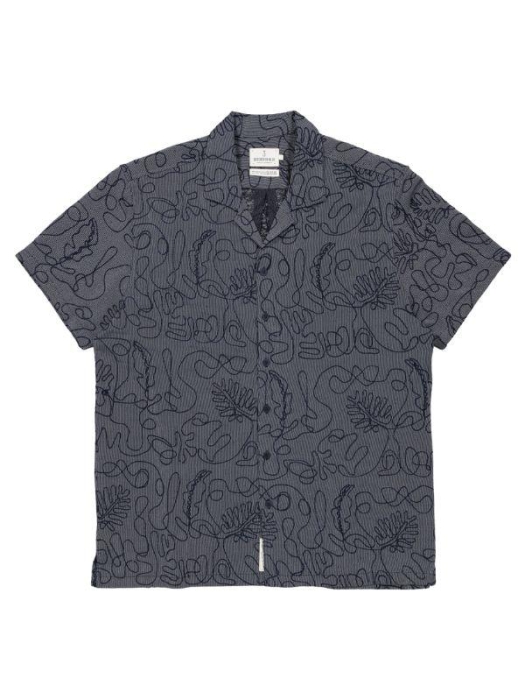 Butcher of Blue Alex Resort Embro Shirt SS 890 alaska blue
