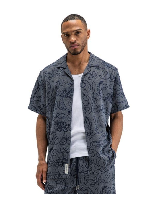 Butcher of Blue Alex Resort Embro Shirt SS 890 alaska blue