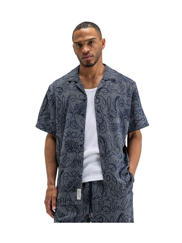 Butcher of Blue Alex Resort Embro Shirt SS 890 alaska blue