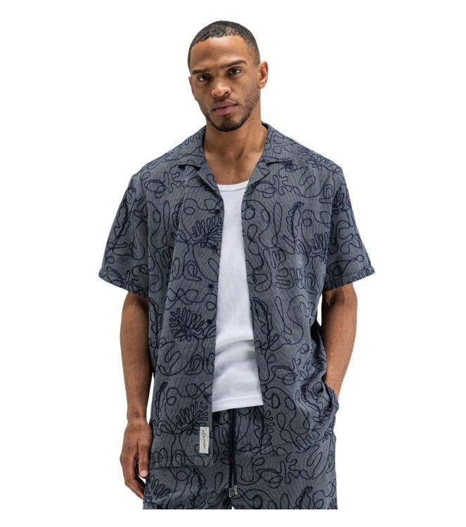 Butcher of Blue Alex Resort Embro Shirt SS 890 alaska blue