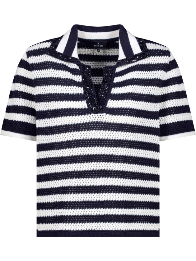 Monari Pullover 756 Marine ringel