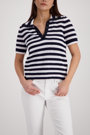 Monari Pullover 756 Marine ringel