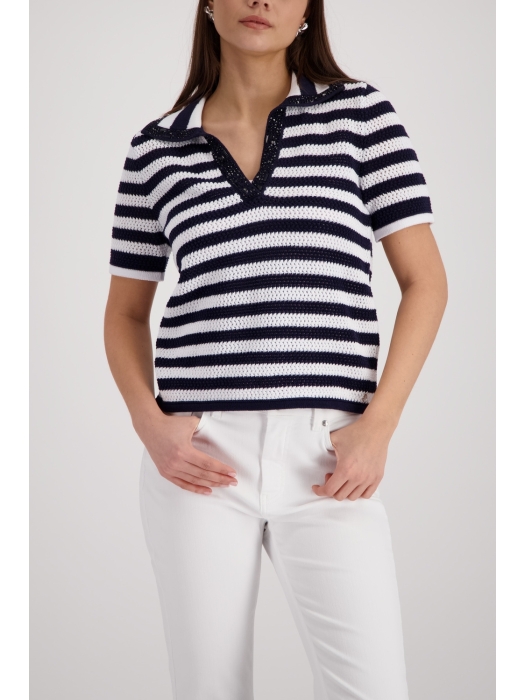 Monari Pullover 756 Marine ringel
