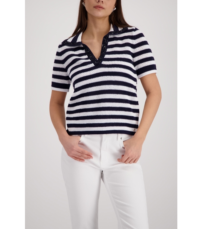 Monari Pullover 756 Marine ringel