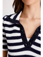 Monari Pullover 756 Marine ringel