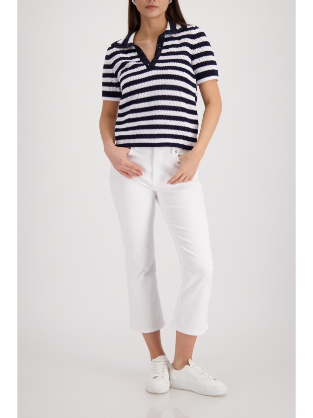 Monari Pullover 756 Marine ringel