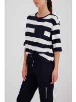 Monari Sweatshirt 756 Marine ringel