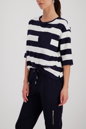 Monari Sweatshirt 756 Marine ringel