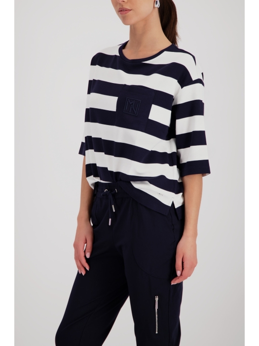 Monari Sweatshirt 756 Marine ringel