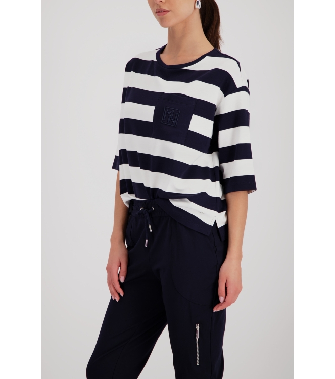 Monari Sweatshirt 756 Marine ringel