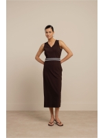 Studio Anneloes Tirza tape dress 8700 espresso