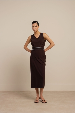 Studio Anneloes Tirza tape dress 8700 espresso