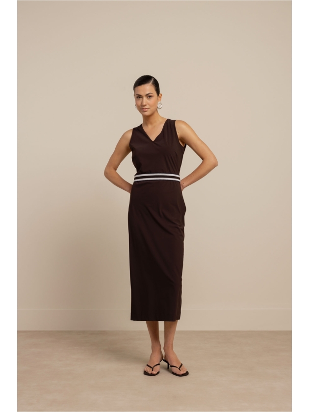 Studio Anneloes Tirza tape dress 8700 espresso