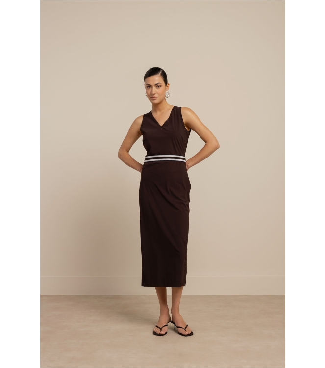 Studio Anneloes Tirza tape dress 8700 espresso