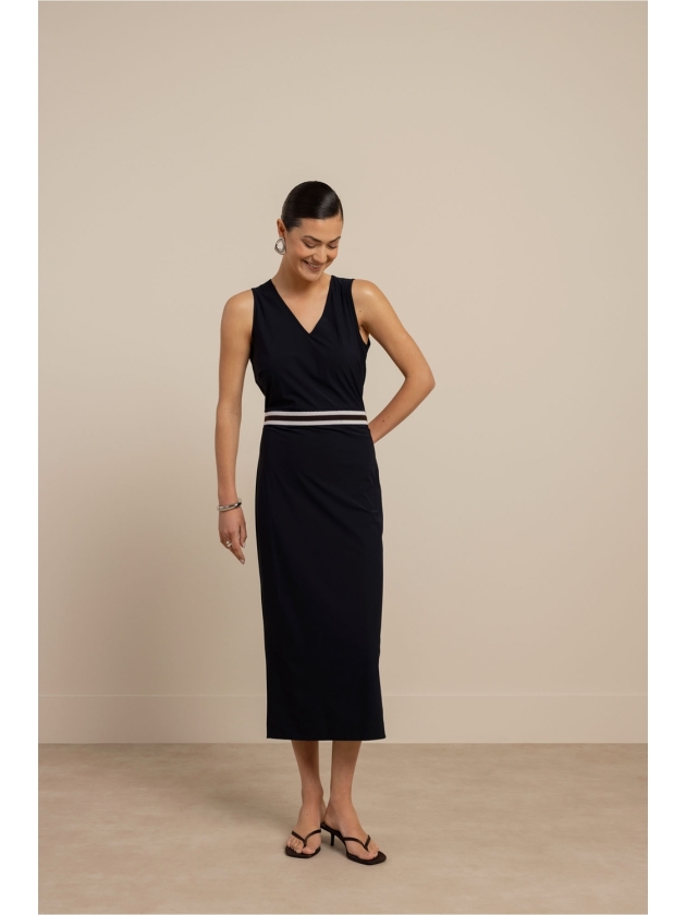 Studio Anneloes Tirza tape dress 6900 dark blue