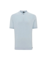 Genti Polo zip SS 118 Light blue