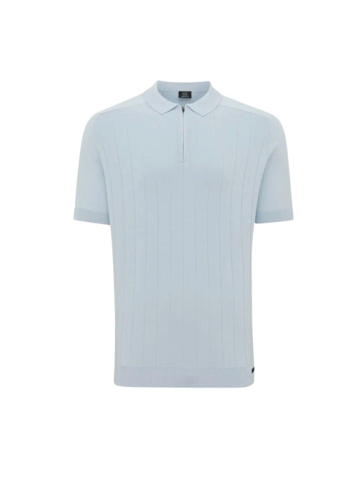 Genti Polo zip SS 118 Light blue