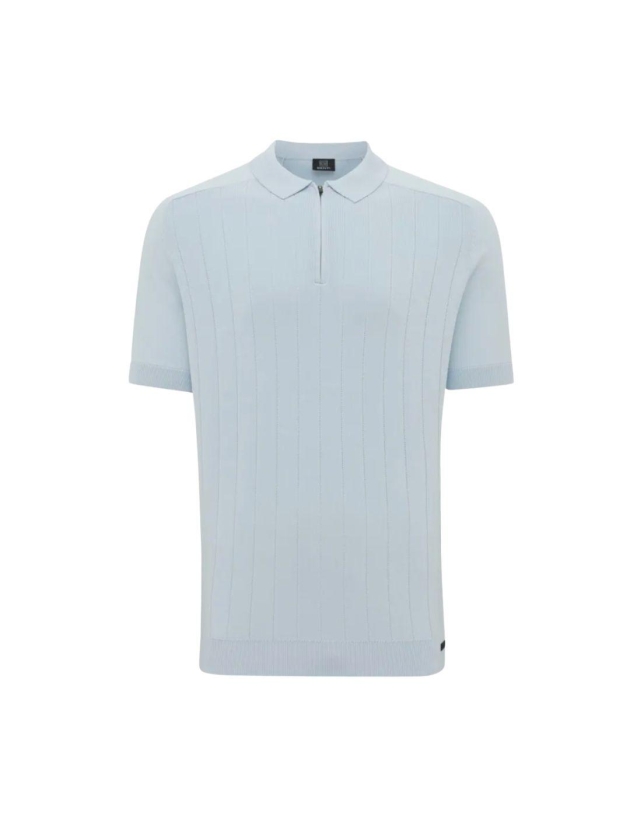 Genti Polo zip SS 118 Light blue