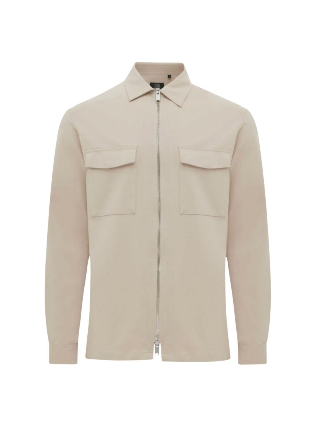 Genti Oaks shirt jacket zip 046 Light brown