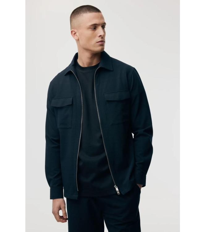 Genti Oaks shirt jacket zip 110 Navy