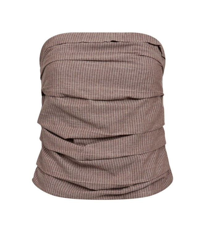 Co Couture JihoCC Stripe Tube Top Brown