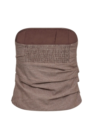 Co Couture JihoCC Stripe Tube Top Brown