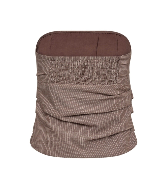 Co Couture JihoCC Stripe Tube Top Brown