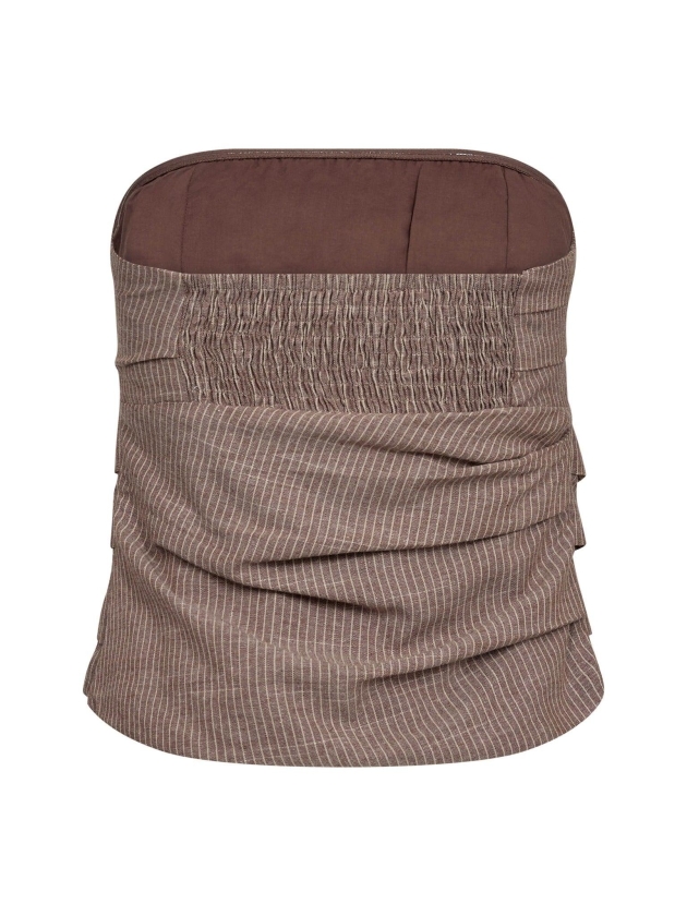 Co Couture JihoCC Stripe Tube Top Brown
