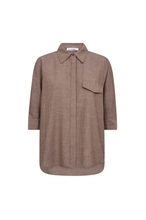 Co Couture JihoCC Stripe SS Shirt Brown